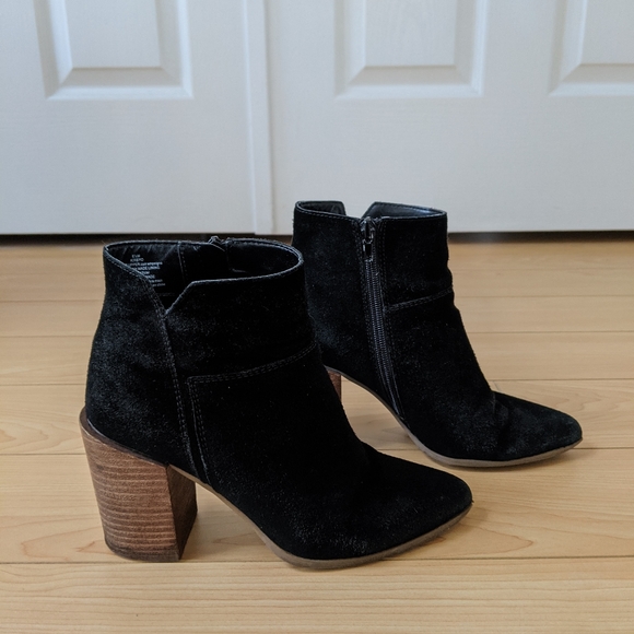 Nine West black wood block ankle boots/booties - Picture 4 of 8